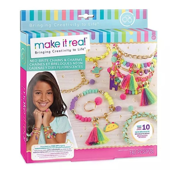 Make It Real Neo-Brite Chains and Charms Kit, Crafts for Kids, ages 8 and up! - Picture 1 of 4